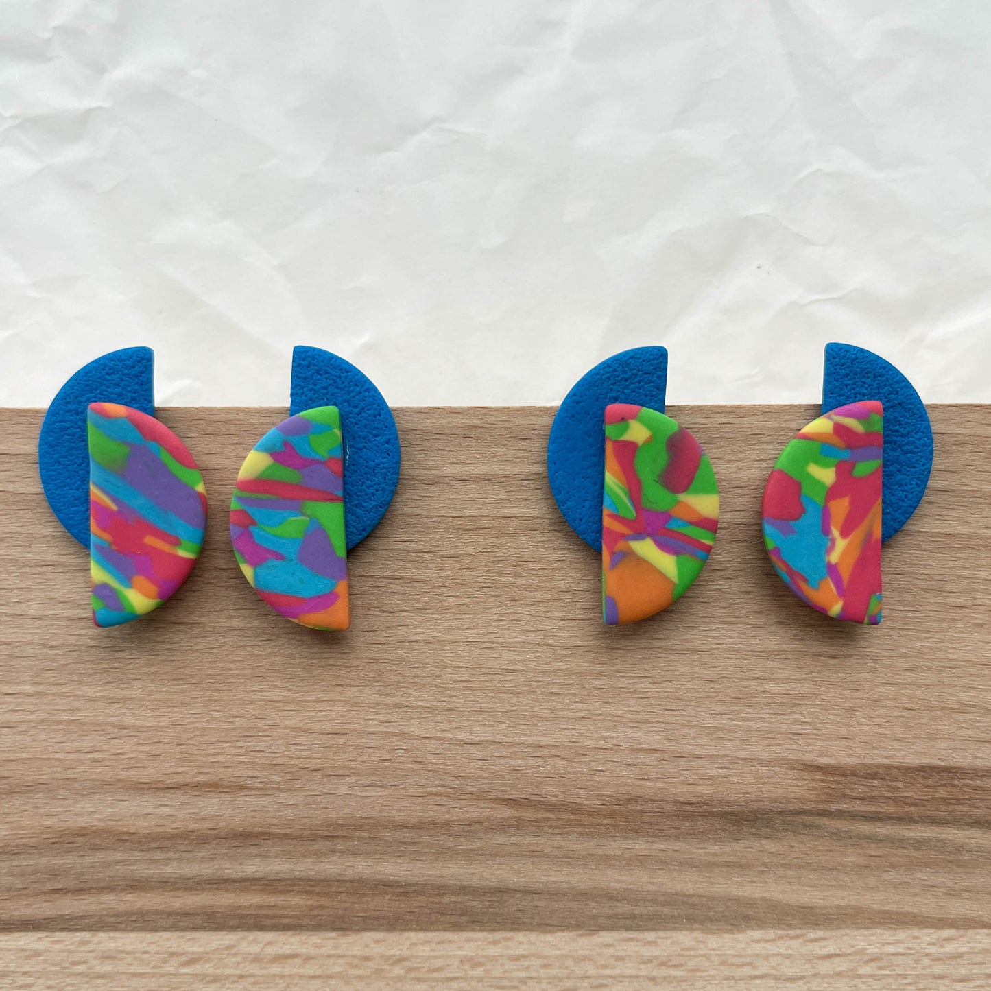 Duo Studs | rainbow mix