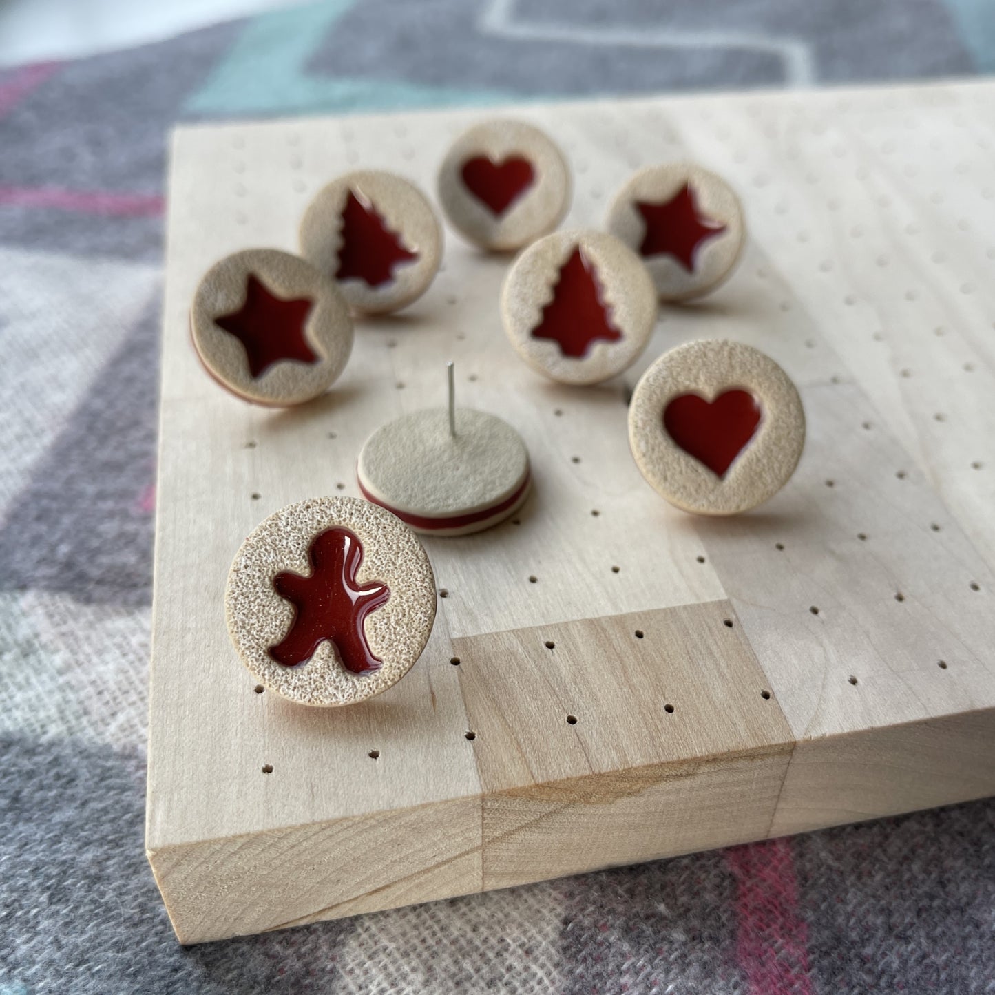 Linzer Cookie Studs