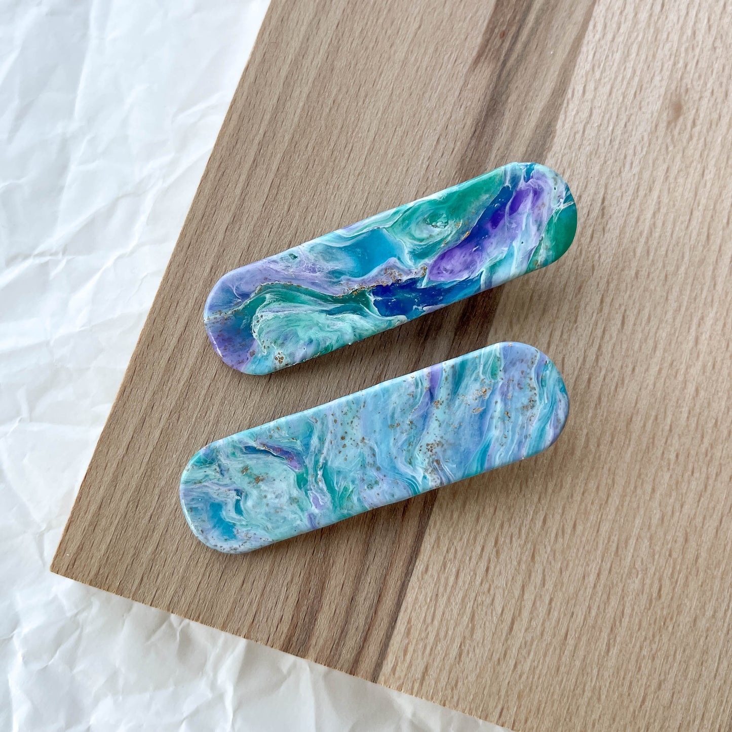 Hair Clip M | marble