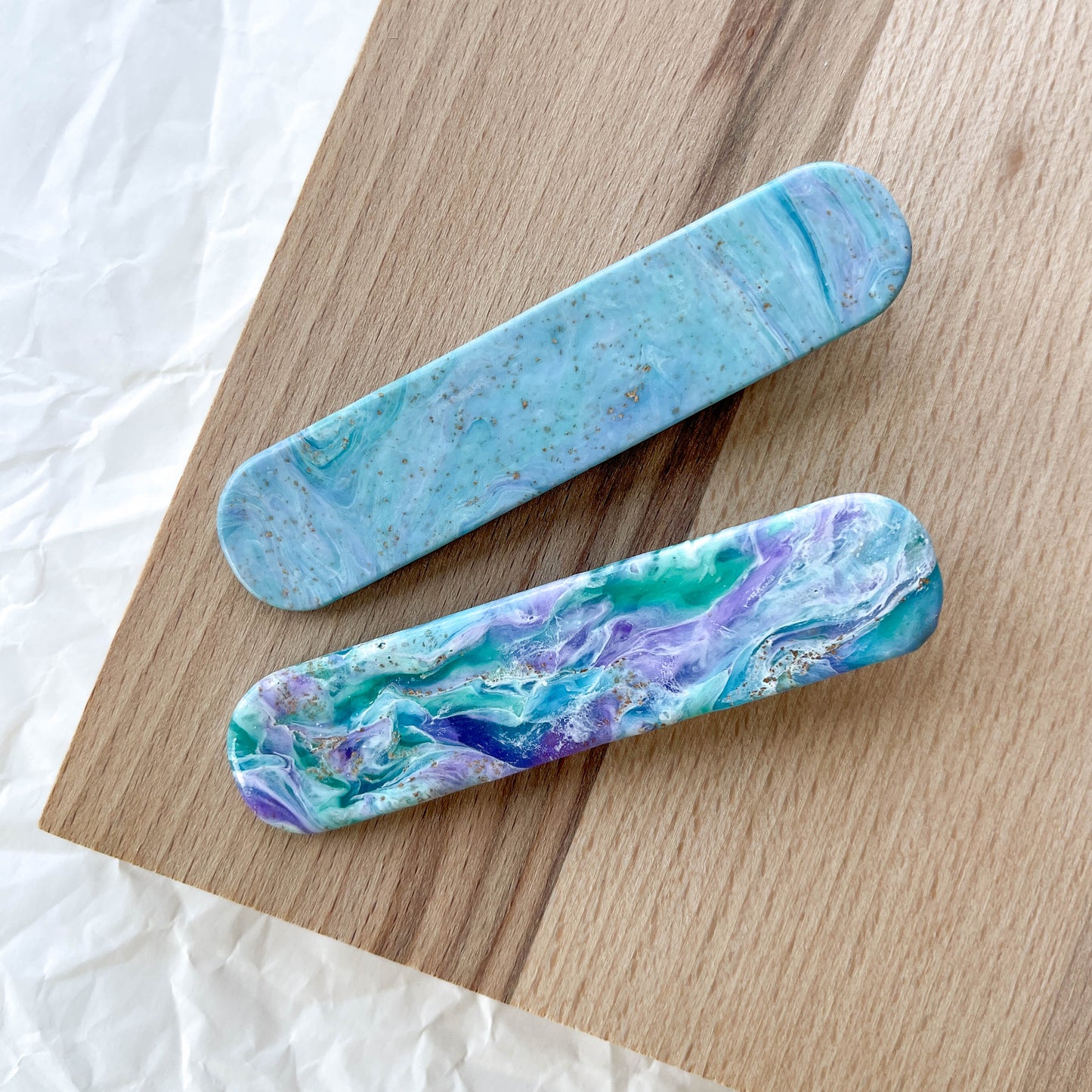 Hair Clip L | marble