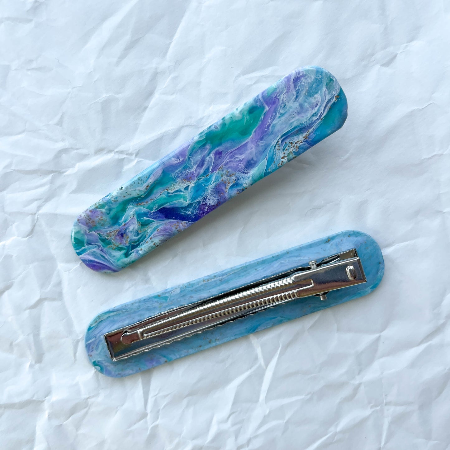 Hair Clip L | marble