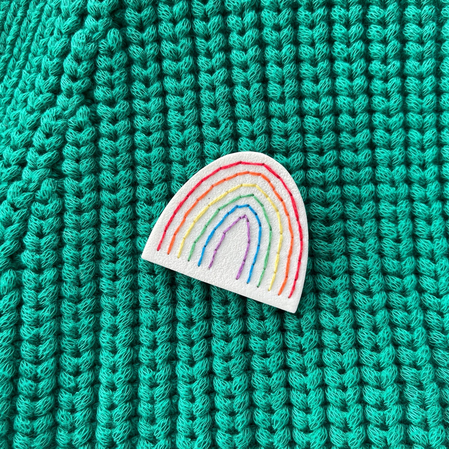 Embroidered rainbow