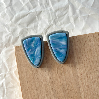 Bezel Marble Studs
