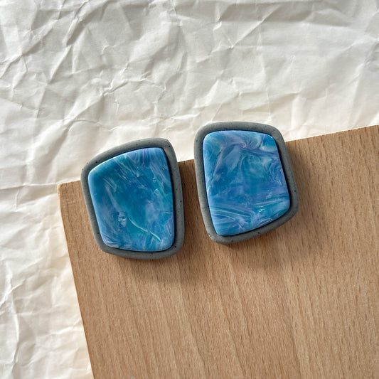 Bezel Marble Studs