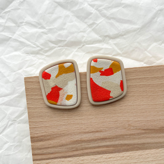 Bezel Terrazzo Studs