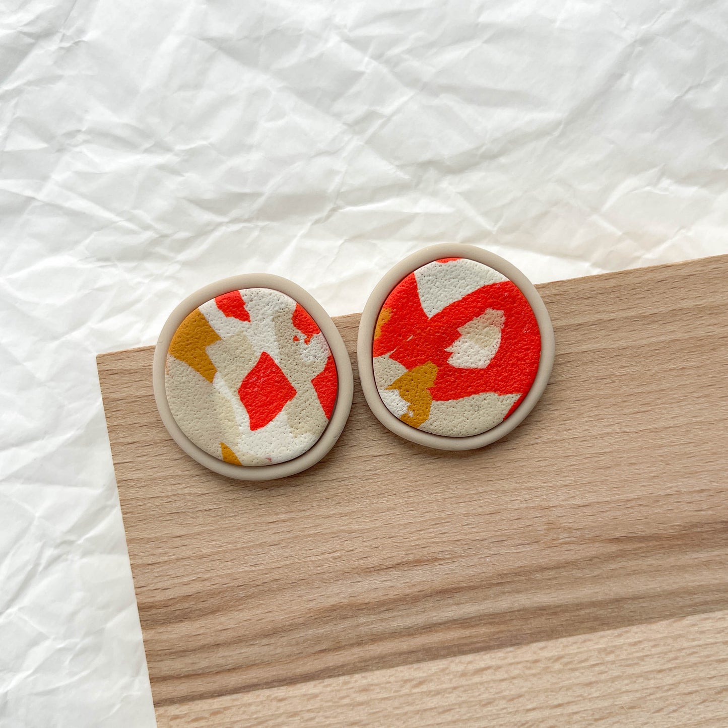 Bezel Terrazzo Studs