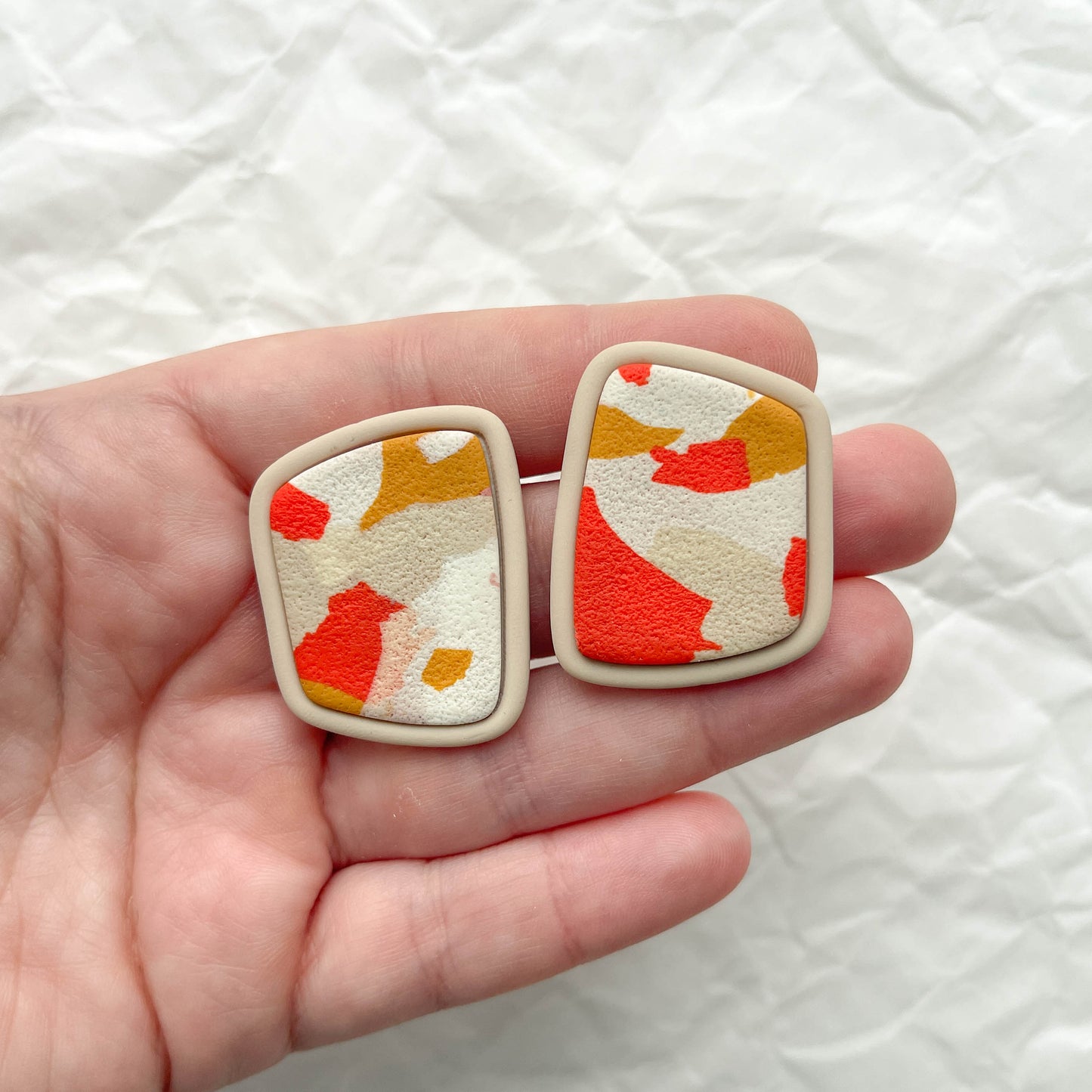 Bezel Terrazzo Studs