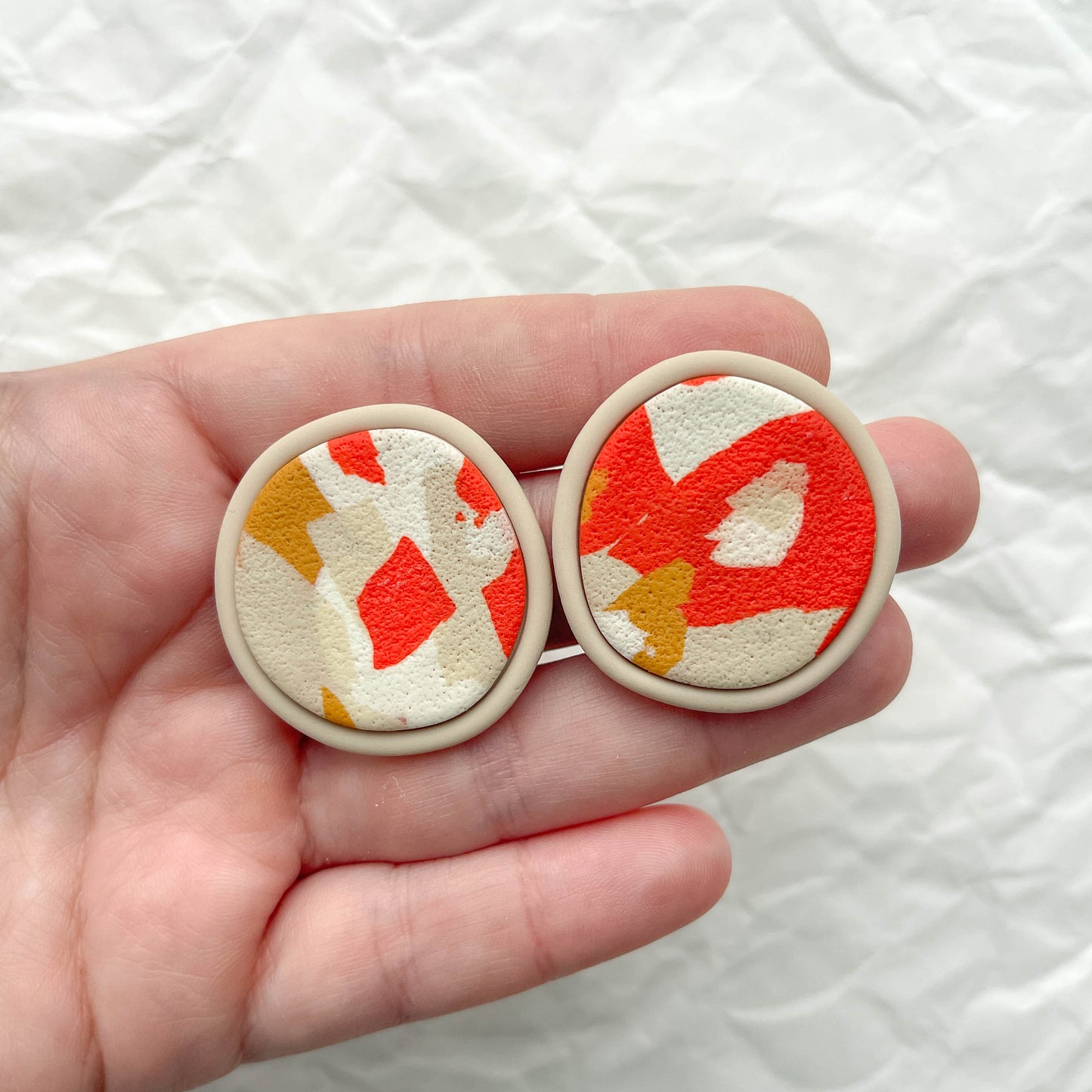 Bezel Terrazzo Studs