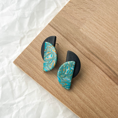 Duo Studs | mokume gane sparkle