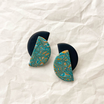 Duo Studs | mokume gane sparkle