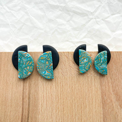 Duo Studs | mokume gane sparkle