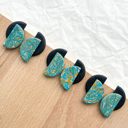 Duo Studs | mokume gane sparkle