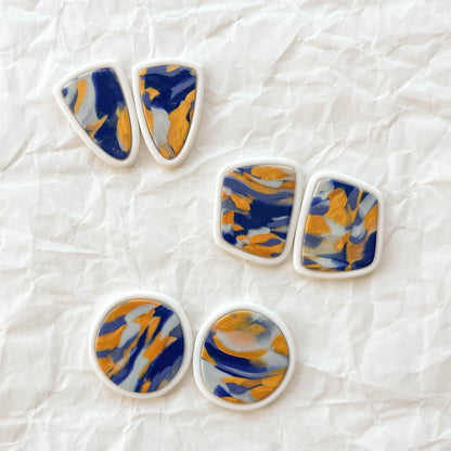 Bezel Swirl Studs