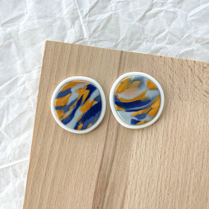 Bezel Swirl Studs