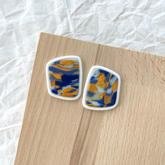Bezel Swirl Studs