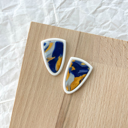 Bezel Swirl Studs