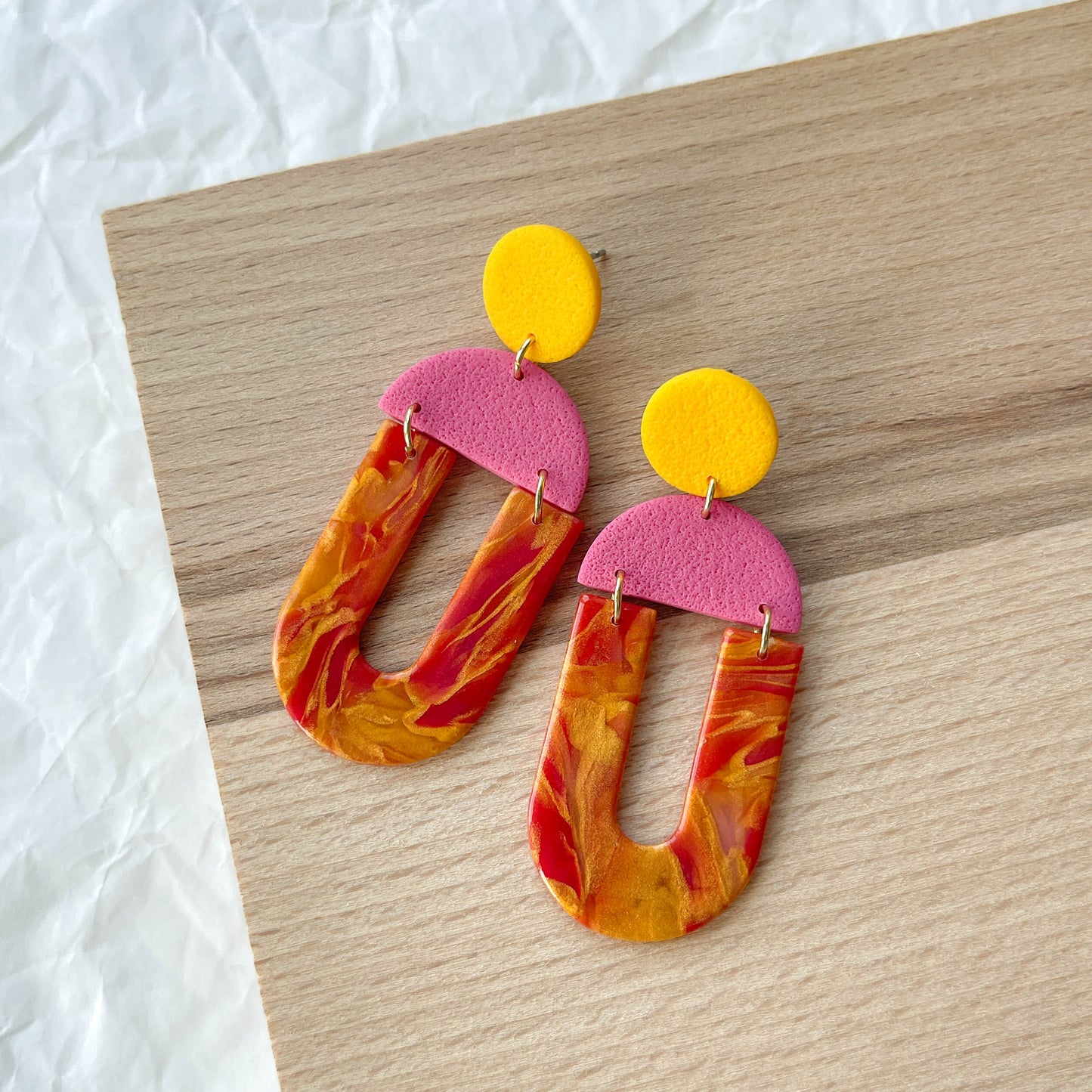Aura Gold Swirl Dangles