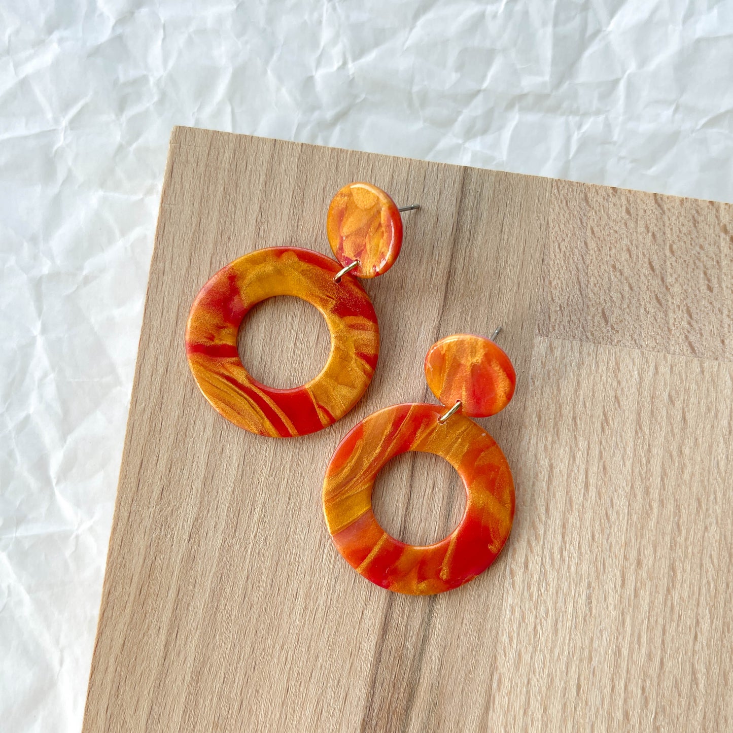 Opal Gold Swirl Dangles