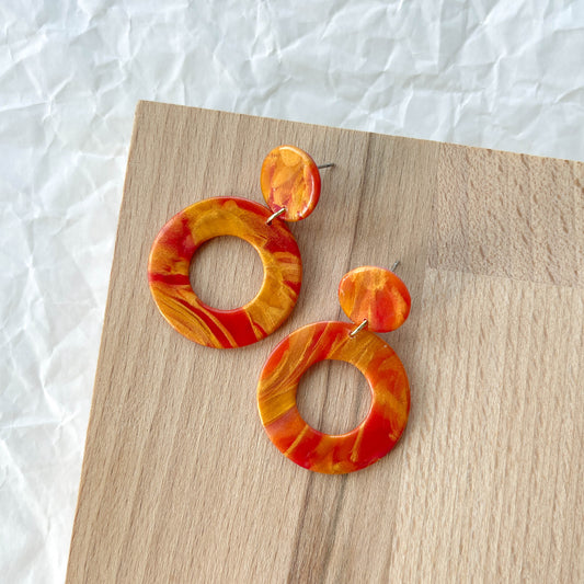 Opal Gold Swirl Dangles