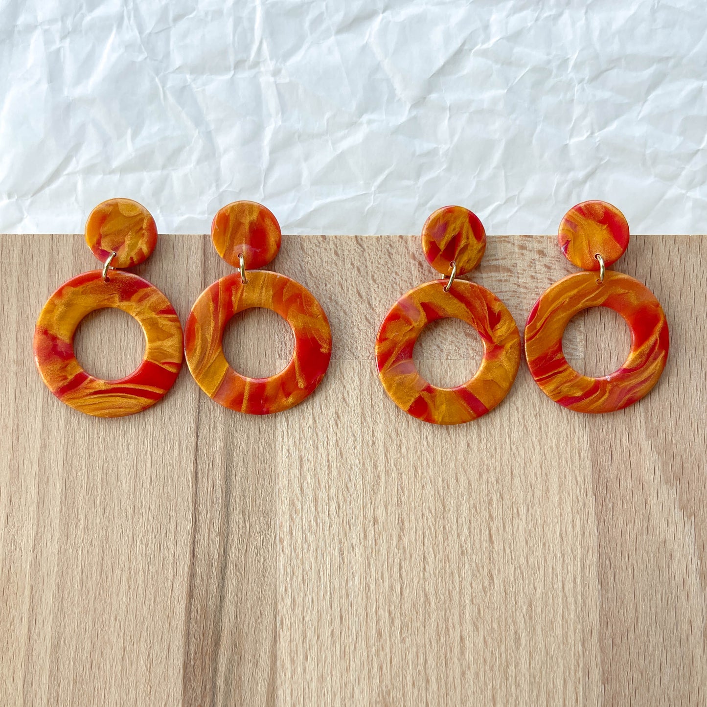Opal Gold Swirl Dangles