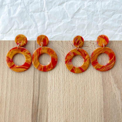 Opal Gold Swirl Dangles