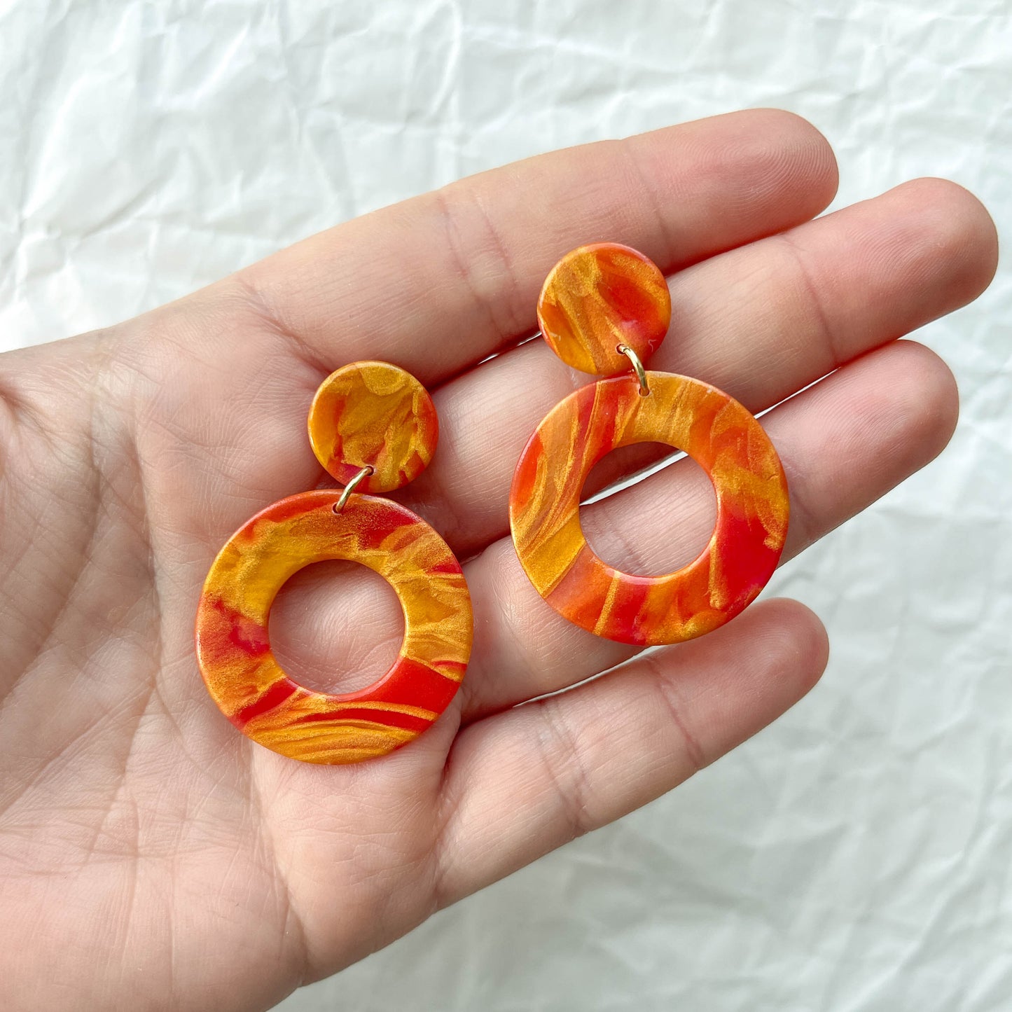 Opal Gold Swirl Dangles