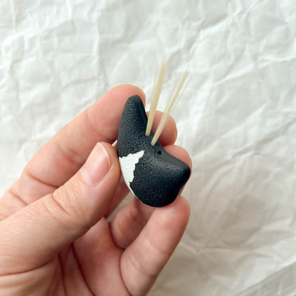 Magnetic cat whisker keeper