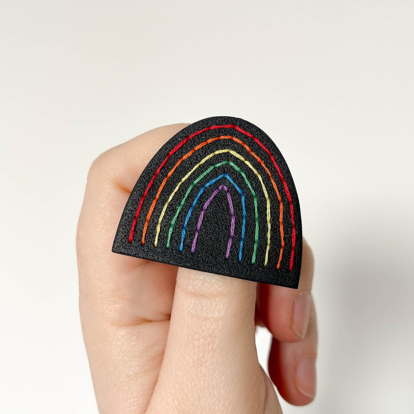 Embroidered rainbow