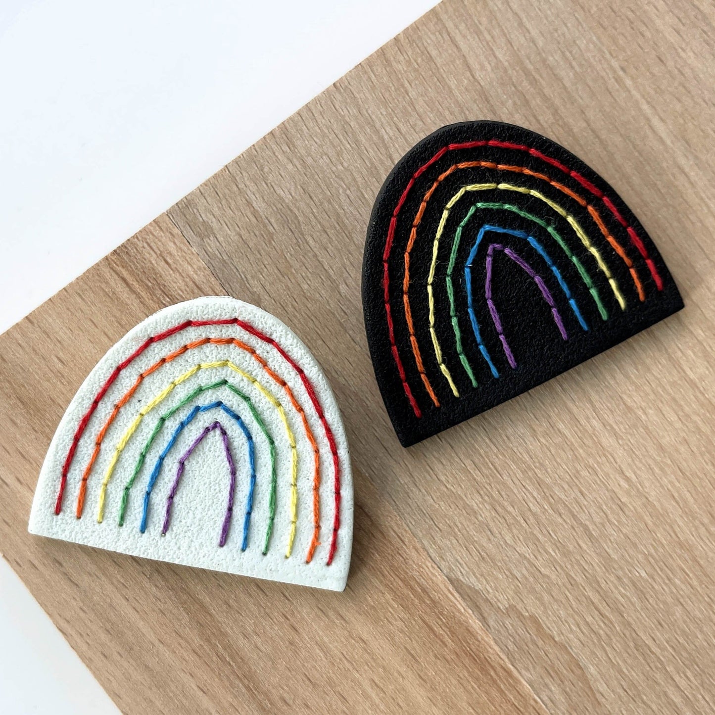 Embroidered rainbow