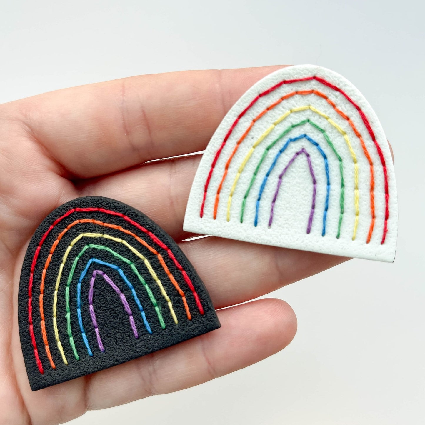 Embroidered rainbow