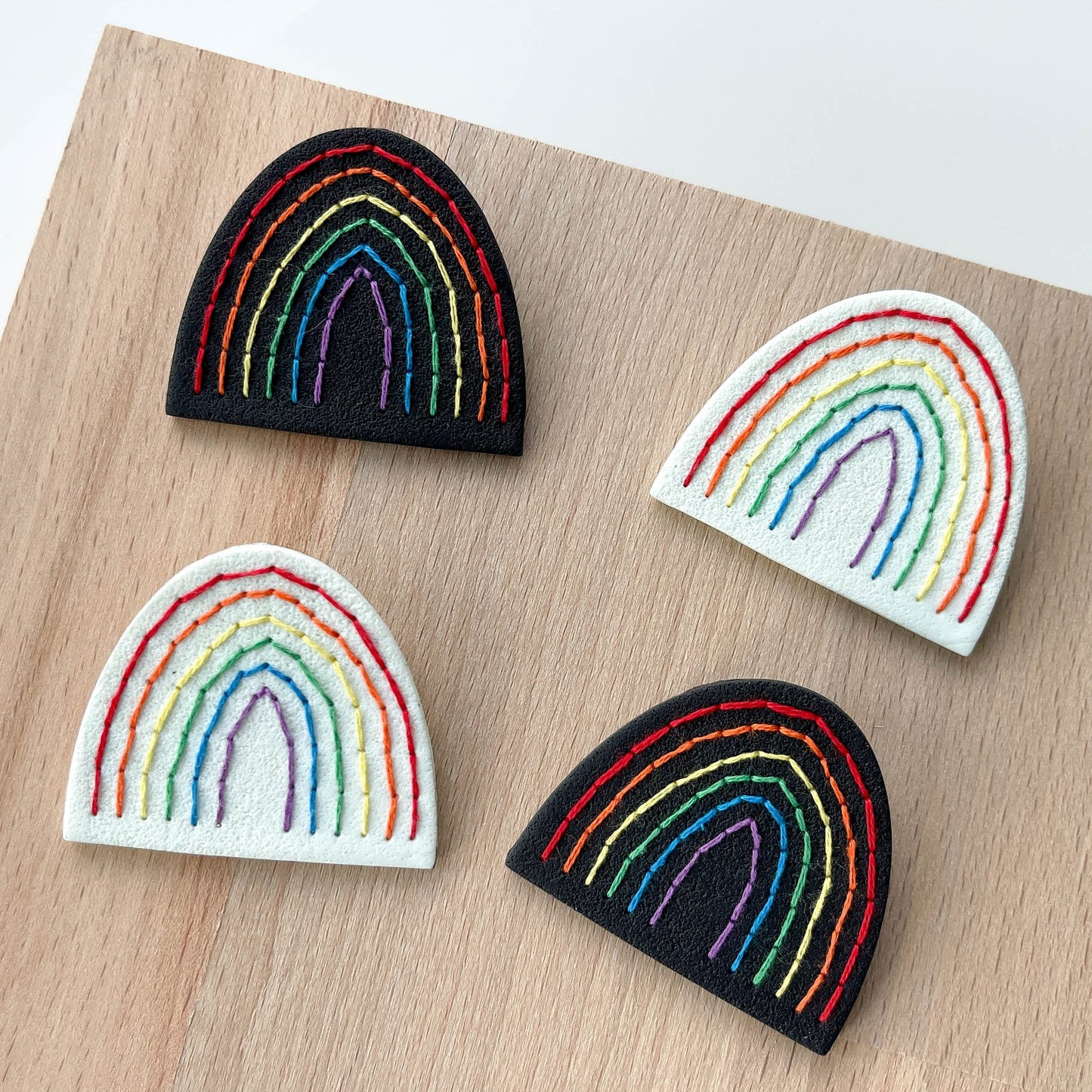 Embroidered rainbow